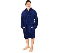 NY Threads Robe de chambre à col châle pour hommes, vêtements de nuit et d'intérieur doux et douillets, Marine, Grande