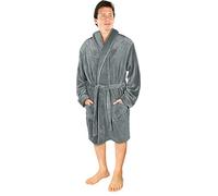 NY Threads Robe de chambre à col châle pour hommes, vêtements de nuit et d'intérieur doux et douillets, Gris Acier, Très Grand