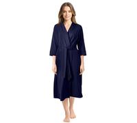 NY Threads Robe de Chambre Luxueuse en Coton Tricoté Léger pour Femmes (Medium, Marine)