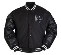 Ny Veste Baseball Avec Patch S-3XL Collège Veste de Survêtement Rockabilly Sport