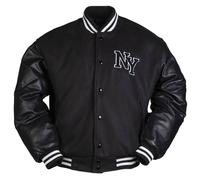 Ny Veste Baseball Avec Patch S-3XL Collège Veste de Survêtement Rockabilly Sport