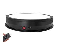 NYANS Présentoir Lumineux Rotatif Électrique, Plateau Tournant Rotatif à Télécommande à 360°, Lumière Tricolore Réglable, pour L'affichage de Produits de Photographie,Black