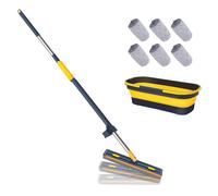 Nybhyjka Balai plat pour sol - Outil de lavage de sol humide et sec, rotatif à 360° pour carrelage, bois dur, moquette, maison, cuisine, salon, chambre, salle de bain, garage, dortoir