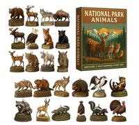 Nybhyjka Calendrier de compte à rebours des parcs nationaux - Décorations plates en acrylique 2D - Ornements de compte à rebours de Noël | Pour bureau, maison, voiture, salle de ole, dortoir