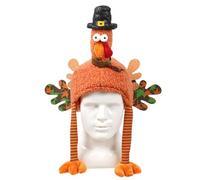 Nybhyjka Chapeau de dinde de Noël en forme de jambe de poulet - Décoration de fêtes de fin d'année - Chapeau de dinde créatif en peluche de dessin animé - Costume de Turquie pour événements familiaux