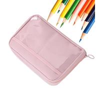Nybhyjka Jolie trousse à crayons de grande capacité avec 12 compartiments, grande pochette de rangement pratique, élégante et portable pour les voyages, les stylos, rose, Refer to description, Unisexe