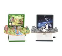 Nybhyjka Lot de 2 Jouets Dinosaures de Noël pour - Porte-clés - Monde de Dinosaures - Porte-clés - Bombe Pliable - Livre d' - Cadeau