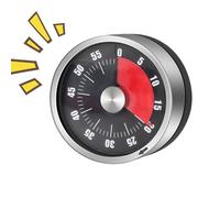 Nybhyjka Minuteurs pour la cuisine, minuteur de cuisine mécanique visuel, outil en acier inoxydable, compte à rebours de 0 à 60 minutes pour la préparation des repas, les étudiants, les enseignants