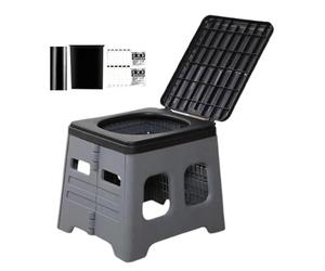 Nybhyjka Potty de voyage pour le camping, toilettes portables pour le camping | Toilet de Potty Camp Ergonomic Travel - Salle de bain portable avec sacs à ordures Solidification des agents de
