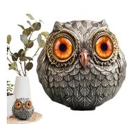 Nybhyjka Statue de Chouette Porte-Bonheur du Sage du Feutre, Figurines d'animaux réalistes de Hibou, Sculpture de Hibou, Garde de Hibou Heureux, Statue de Chouette Petite Sculpture de Poche pour Les