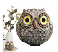 Nybhyjka Statue de Chouette Porte-Bonheur du Sage du Feutre, Figurines d'animaux réalistes de Hibou, Sculpture de Hibou, Garde de Hibou Heureux, Statue de Chouette Petite Sculpture de Poche pour Les