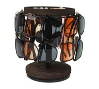 Nybhyjka Support pour lunettes de soleil | Support rotatif à 360 degrés avec plateau et base - Présentoir à lunettes en bois pour chambre à coucher, bureau, table de chevet, clés, bijoux, collier