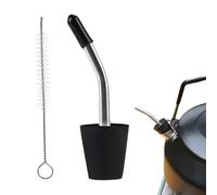 Nybhyjka Verseuse à café, bec verseur pour liqueur avec brosse de nettoyage, accessoires de bouilloire réutilisables pour maison, café, boutiques, restaurants, magasins de boissons