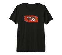 NYC 718 Code régional Graffiti New York Streetwear Grunge T-Shirt Haut de Gamme