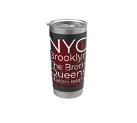 NYC Bronx Brooklyn Queens Staten Island T-shirt Gobelet isotherme en acier inoxydable double paroi