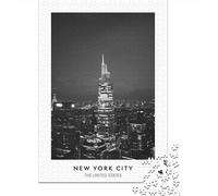 NYC Skyline Night, Puzzle Adulte 1000 Pièces, 52x38cm/1000pcs | Pour une activité qui demande de la patience : Puzzle adulte 1000 pièces ; pour une activité tranquille chez soi.