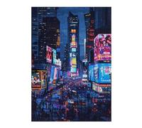 NYC Time Square Pixel Art, Puzzle pour Adultes, 300 PCS