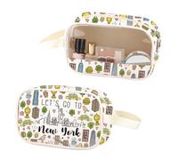 NYC Trip Trousse de maquillage transparente New York Voyage Vacances Cadeau Let's Go to New York Cuir PU Trousse à cosmétiques Souvenir de New York, New York Pu, Non