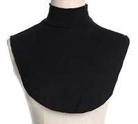 NYCEMAKEUP Faux col roulé pour femme - Extensions de hijab islamique - Couleur unie - Cache-col montant - Demi-haut détachable - Demi-chemise pour homme - Coupe décontractée, Noir , Length: 32cm,