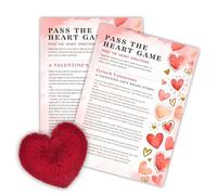 NYCTUG Jeu de Saint Valentin Gauche Droite Pass The Heart 2 cartes d'histoire et un cœur moelleux rouge, cadeau et fournitures de fête de Saint-Valentin - A05
