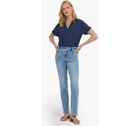 NYDJ NYDJ Blue Marilyn Straight Leg Jeans With Front Button Patch Pockets