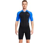 Nyeemya Complet De Bain De Plongée Homme Rashguard Combinaison Plongée pour Adultes Une Piece sous Marine Canoë Kayak Promenade dans l'eau Bleu XXL