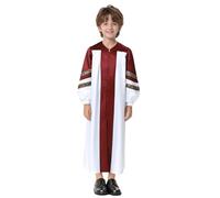 Nyeemya Cosplay Thème Party Costumes Enfants Garçons Filles Choeur Robe Déguisement Halloween Tenue Arabes Manches Longues Robe Clergé 5-16 Ans Bourgogne 5-6 ans