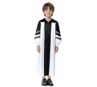 Nyeemya Cosplay Thème Party Costumes Enfants Garçons Filles Choeur Robe Déguisement Halloween Tenue Arabes Manches Longues Robe Clergé 5-16 Ans Noir 13-14 ans