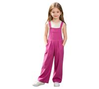 Nyeemya Enfants Bodysuit Combinaison Sans Manches Combinaison Pour Filles Ensemble D'Été Bleus Travail Pour En Velours Côtelé Filles Sports Rose Vif 11-12 ans