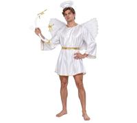 Nyeemya Homme Costume Cupidon Ange Déguisement De L'Ange 3 Pcs Valentin | Ensemble Complet Costume D'Ange,Tenues Toge Antique Pour Hommes,Tenue Cosplay Halloween,Cadeau De Saint-Valentin,Noël
