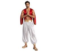 Nyeemya Homme Ensemble De Costume De Prince Arabe De Pour Hommes De De | Halloween Cosplay Outfit,Ensemble Costumes Pour Fête Thématiques,Rave Outfits,Spectacle,Soirée,Costume De Pirate,Thème