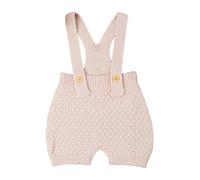 Nyeemya Pull Couleur Unie Bébé Garçon Tricoté Sling Shorts Tenue Travail À Bretelles Côtelées Combinaison Tricotée Vêtements Automne - Hiver 0-18 Mois Kaki 12-18 Mois