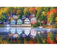 Nyfdy Puzzle en bois 1000 pièces pour adultes 76,2 x 50,8 cm Paysage New England Automne Lake