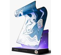 Nyfter - Tapis de Souris Gaming Premium XXL Nyfpad 900x500mm Gaming Mousepad, Design Liquide sans ondulations, avec Bords supplémentaires Cousus (Liquid Bleu/Blanc)