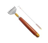 NYGGTYK 1 appareil de massage Gua Sha pour le dos, rétractable, en métal, masseur Gua Sha, masseur de point sphérique, gratte-dos portable avec poignée en bois, unisexe