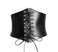 NYGGTYK 1 corset noir pour femme, style gothique, taille élastique, convient pour l'ajustement quotidien des vêtements et jeux de rôle, Noir , Gesamtlänge 65 cm, Breite ca. 11,8-17,7 cm