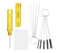 NYGGTYK 1 jeu de 10 pièces de nettoyage avec grattoir, 1 poche zippée, brosse de nettoyage, outil de nettoyage pour aérographe, outil d'aiguille de nettoyage de buse