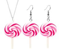 NYGGTYK 1 Paire De Boucles d'oreilles De Bonbons Et Un Collier De Bonbons 1 Pièce, Un Collier De Style Créatif, des Bijoux Amusants, des Bijoux Mignons, des Accessoires De Vêtements.