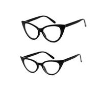 NYGGTYK 1 paire de grandes lunettes œil de chat et 1 petite paire de lunettes œil de chat personnalisées pour femme, miroir de fête pour femme, lunettes de carnaval rétro, lunettes décoratives pour