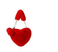 NYGGTYK 1 Sac En Forme De Coeur Rouge, Sac À Main En Peluche Mignon, Sac Mignon À Bandoulière Pour Femmes, Sac À Bandoulière À Chaîne Douce Créative, Sac De Vêtements À La Mode.
