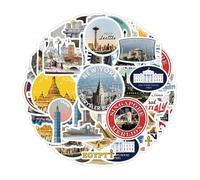 NYGGTYK 100 Autocollants De Construction De Voyages, Autocollants Auto-Adhésifs, Autocollants De Scrapbooking, Autocollants De Valise De Skateboard Bricolage, Autocollants Esthétiques Créatifs.