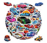NYGGTYK 100 Autocollants De Course, Autocollants De Voiture De Dessin Animé pour Les Enfants, Autocollants Décoratifs De Guitare À Skate De Bricolage, Autocollants D'Album.