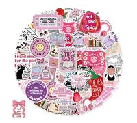 NYGGTYK 100 Autocollants De Lecture De Dessins Animés, Autocbooks d'art De Lettres, Autocollants Esthétiques Créatifs, Autocollants Graffitis Drôles pour Les Tasses À Eau du Cahier.