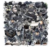 NYGGTYK 100 Autocollants De Rose Noire, Autocollants Esthétiques Amusants, Autocollants Vintage Floraux, Autocollants De Plante Auto-Adhésifs Placés pour Les Autocortivings De Bilans.