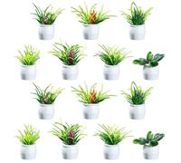 NYGGTYK 14 Morceaux De Mini Plantes en Pot De Plantes, Mini Modèle De Simulation De Maison De Poupée, Mini-Ornements De Plant Créatifs Et Mignons, Accessoires De Jardin De Poupées.