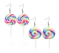 NYGGTYK 2 paires de boucles d'oreilles club, boucles d'oreilles bonbons, boucles d'oreilles nouvelles et créatives, bijoux mignons pour filles, adaptés au quotidien, fêtes et festivals, ton doux, Ton