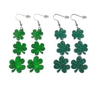 NYGGTYK 2 Paires De Boucles d'oreilles De Trèfle, De Boucles d'oreilles Pendentives, De Boucles d'oreilles À La Mode Et Personnalisées, De Boucles d'oreilles Créatives, De Boucles d'oreilles De Fête