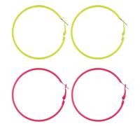 NYGGTYK 2 Paires De Grandes Boucles d'oreilles À Bague Rondes, Boucles d'oreilles Simples Et Polyvalentes, Boucles d'oreilles Rétro, Boucles d'oreilles À La Mode Et Personnalisées