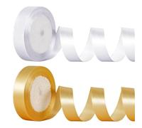 NYGGTYK 2 Rouleaux De Ruban, Ruban en Or Blanc, Ruban d'emballage Cadeau D'Artisanat Bricol