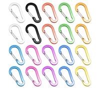 NYGGTYK 20 Morceaux De Carabiners Colorés, des Carabiners en Aluminium, des Boucles De Printemps, des Boucles De Sac À Dos, des Clés, des Boucles Métalliques Multifonctionnelles